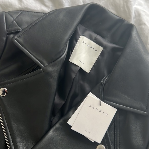 Sandro leather jacket size 2 NWT - Picture 3 of 3